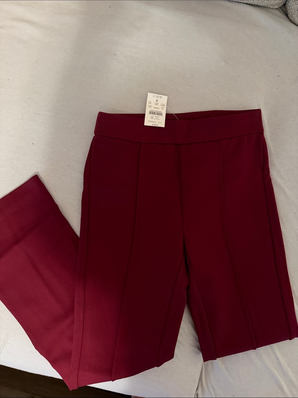 J. Crew Womens/6 Maroon Pull-On Trousers NWT